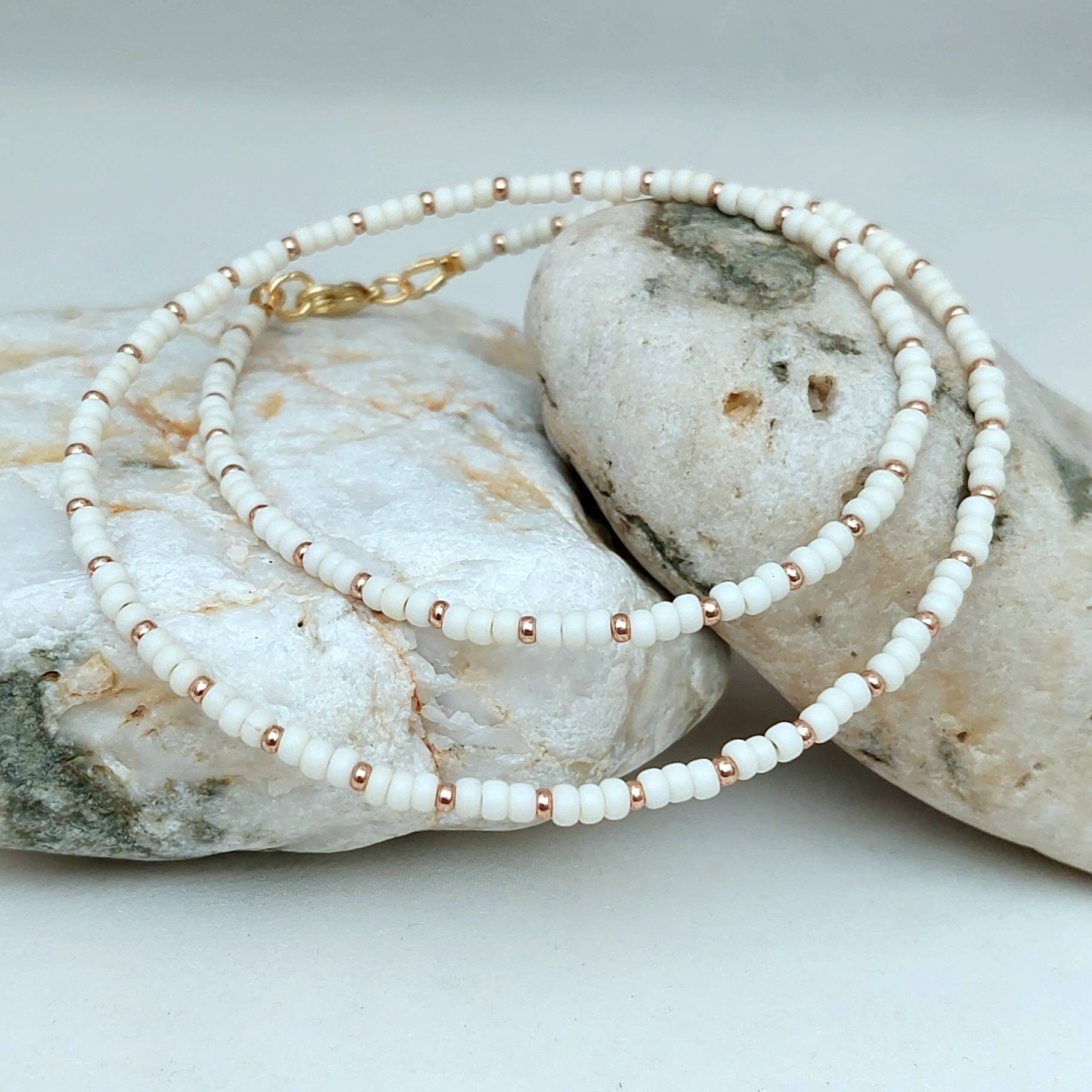 Ivory Seed Bead Necklace Handmade Ivory Bead Jewellery Etsy
