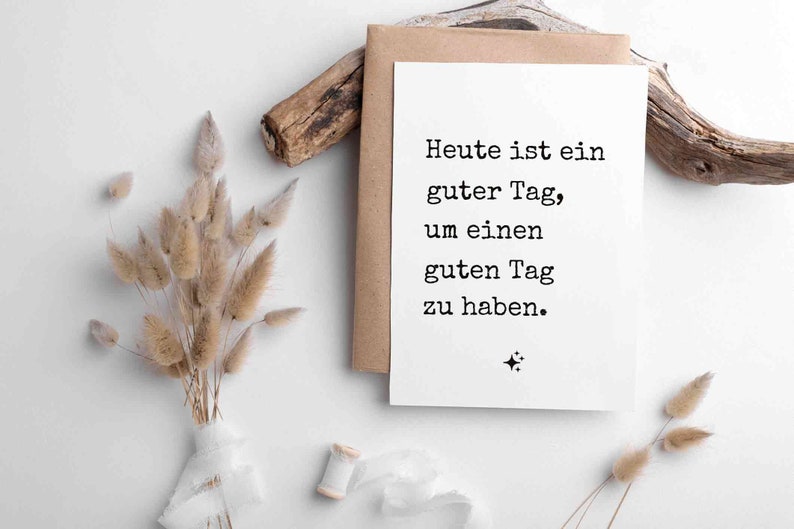 Lustige Postkarte Karte für die Motivation Minimalistische Postkarte Heute ist ein guter Tag Motivation Postkarte Bild 1