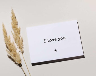 Dear Postcard | I love you | card for love | Minimalist Postcard | recycled paper