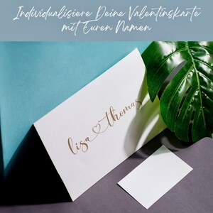Valentinstag Postkarte | Individualisierbare die Postkarte mit Euren Namen | Wähle die Farbe für Deine Valentinstags Karte