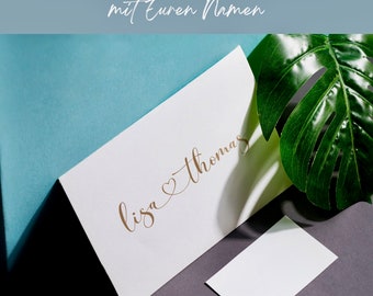 Valentinstag Postkarte | Individualisierbare die Postkarte mit Euren Namen | Wähle die Farbe für Deine Valentinstags Karte