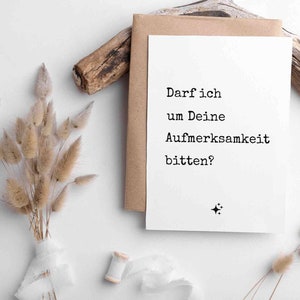 Lustige Postkarte | Karte für Aufmerksamkeit | Minimalistische Postkarte | Recyclingpapier
