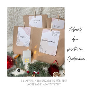 Adventskalender van positieve gedachten | 24 affirmatiekaarten om je DIY-adventskalender te vullen | Mindfulness en zelfliefde