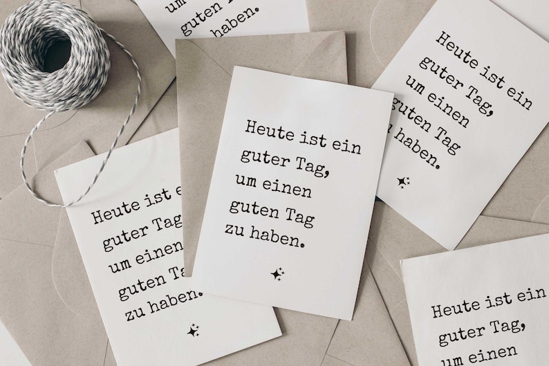 Lustige Postkarte Karte für die Motivation Minimalistische Postkarte Heute ist ein guter Tag Motivation Postkarte Bild 5