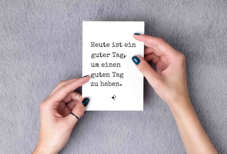 Lustige Postkarte Karte für die Motivation Minimalistische Postkarte Heute ist ein guter Tag Motivation Postkarte Bild 2