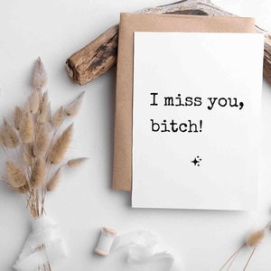 Lustige Postkarte | Karte für die Liebe | Minimalistische Postkarte | Ich vermisse Dich | Liebe Postkarte