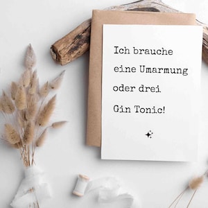Cartolina divertente | carta motivazionale | Cartolina minimalista | Cartoline eccezionali | Cartolina del gin
