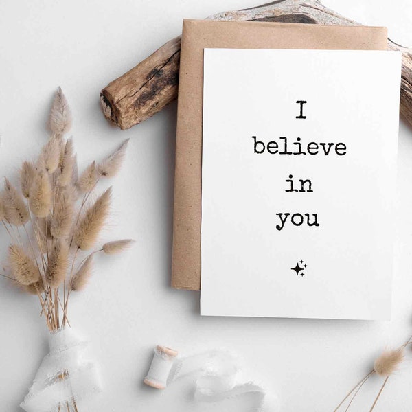 Motivierende Postkarte | I believe in you | Karte für die Motivation | Minimalistische Postkarte | Recyclingpapier