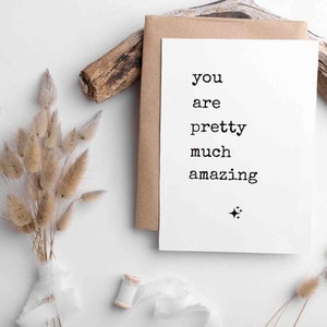 You are pretty much amazing | Karte für die Motivation | Minimalistische Postkarte | Außergewöhnliche Postkarten