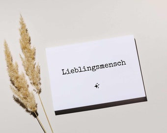 Lieblingsmensch | Valentinstag Postkarte | Minimalistische Postkarte | Außergewöhnliche Postkarten | Liebe Postkarte