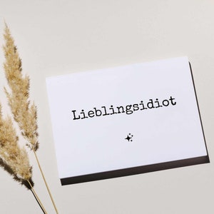 idiota preferito | Cartolina di San Valentino | Cartolina minimalista | Cartoline straordinarie | Cartolina d'amore