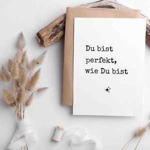 Du bist perfekt | Karte für die Liebe | Minimalistische Postkarte | Liebe Postkarte | Recyclingpapier