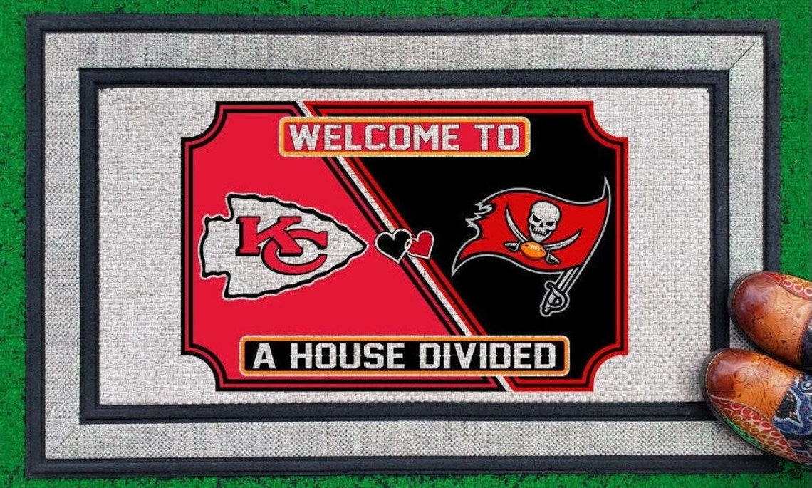 House Divided Door Mat Sports Doormat Custom Etsy