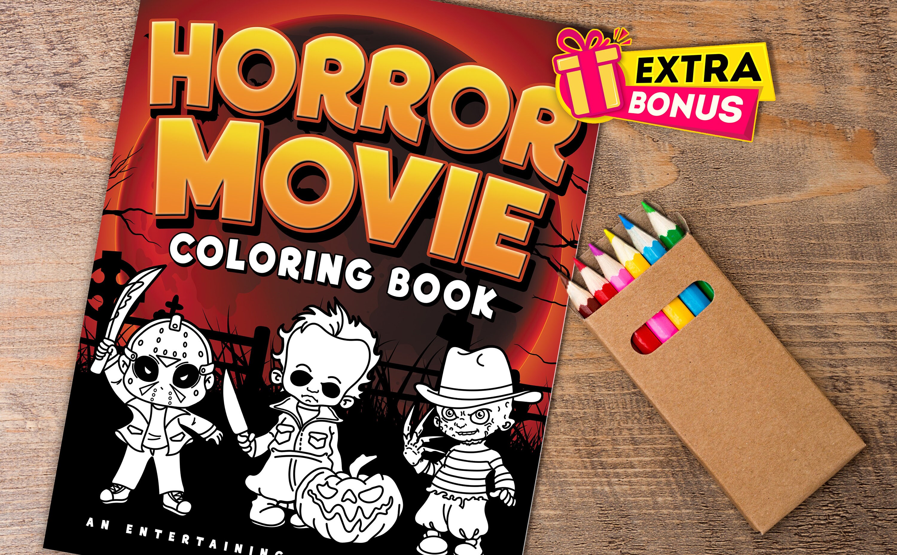 Horror Movie Coloring Book: Fun and Relaxing Coloring Book for - Etsy