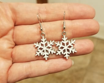 Snowflake Dangle Earrings | Snowflake Earrings | Christmas Earrings