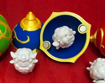 Customizable Palsphere & Paint-Your-Own Lamball Pal Set - Magnetic Closure - Choose Your Color - Free Shipping - Palworld Fan Gift