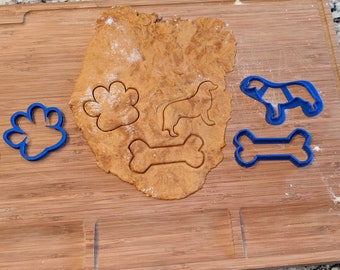 Bone, Paw, and Dog Cookie Cutter Set for Treats, Biscuits, or Cookies