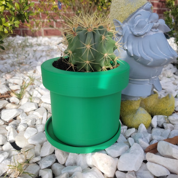 Mario Planter (BIG) | Warp Pipe Planter | Super Mario | Cactus Planter | Succulent Flower Pot | Home Decor Plants| Decorative Planter