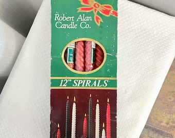Vtg Robert Alan Taper Twisted Wax Candles 12 Red 12" Christmas Table Valentines