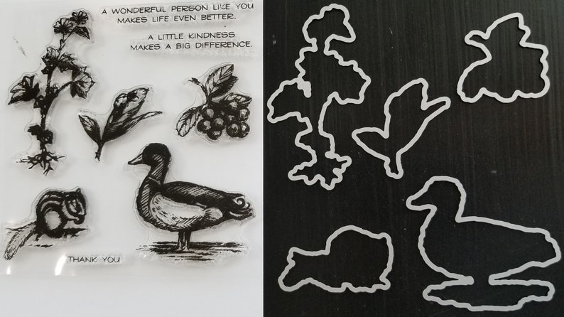 MEADOW JOURNAL Stamp Set with Framelits Dies Ladybug New Duck Squirrel