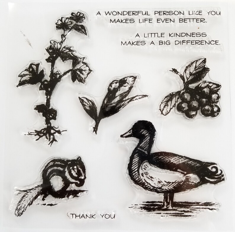 MEADOW JOURNAL Stamp Set with Framelits Dies Ladybug New Duck Squirrel