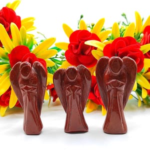 Red Jasper  Quartz Angel 2 inches Crystal Angel Guardian Angel Natural Carved Statue Gift Angel