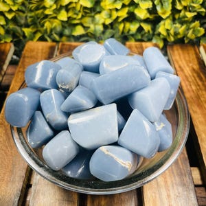 Angelite Tumbled Stone,Angelite Tumbled Stones,Angelite  Tumbled Crystals,Metaphysical Crystals(0.1Kg=5-7Pc)