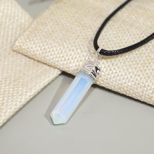 Opalite Pendant,Healing Crystal, Healing Pendant, Chakra Crystal,Pencil Pendant, Crystal Bullet Pendant Point Pendant