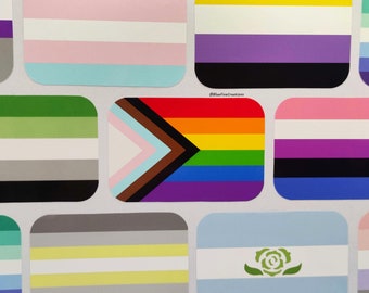 2x3in Sticker - LGBTQ+ Handmade Pride Flag Vinyl Stickers