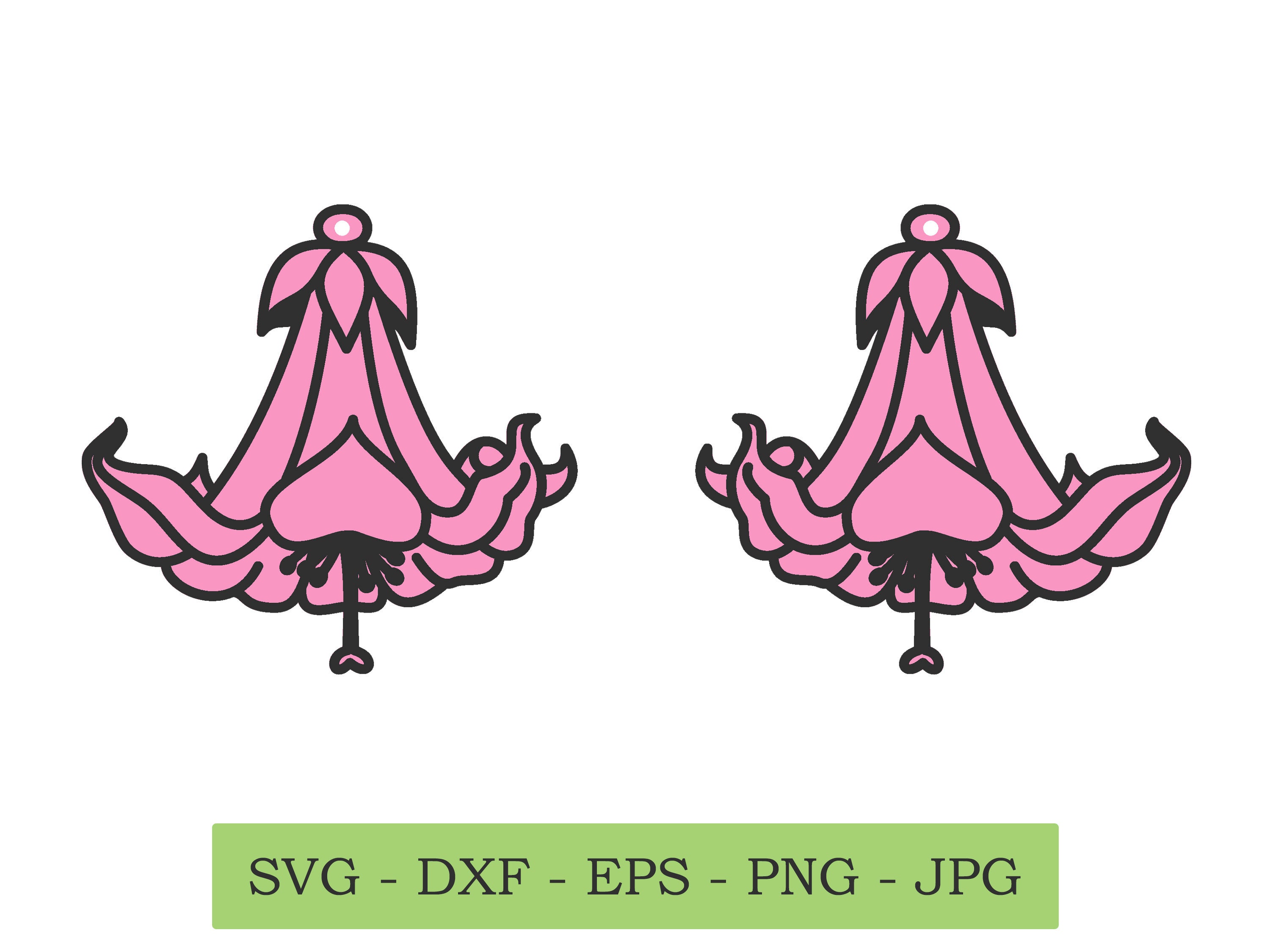 Download Flower earring svg Lily earrings dxf Faux leather earring ...