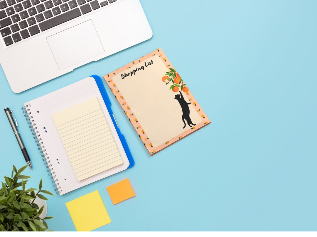 Orange Fruit Cat Shopping List Postit® Note Pads 4x6 Etsy