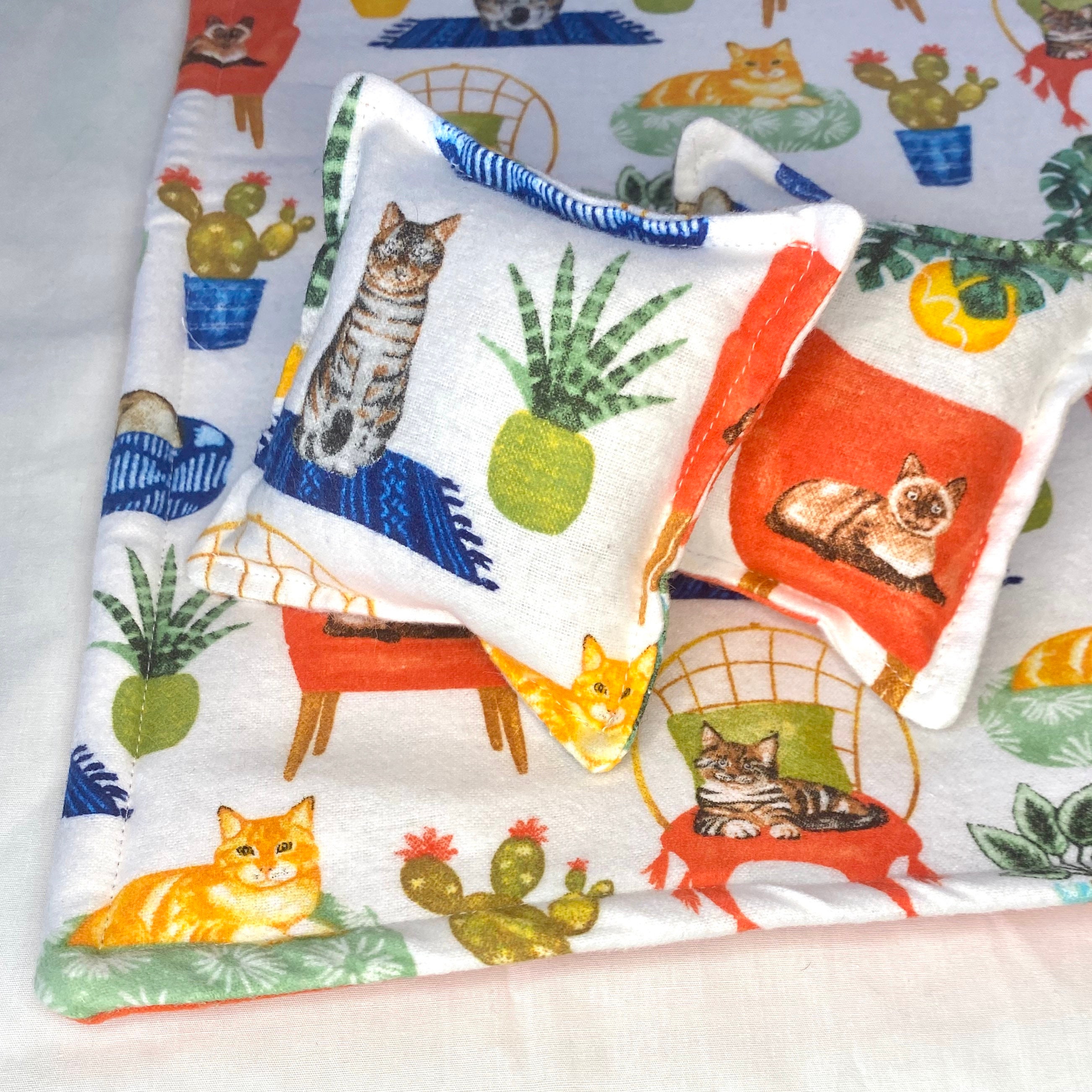 Succulent Crinkle Cat Mat Crinkle Blanket for Cat Catnip Cat Etsy
