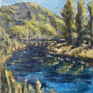 11&quot;x14&quot; Original Pleinair Oil Painting Cannon Beach Ecola Creek, Oregon Oil On Canvas Board