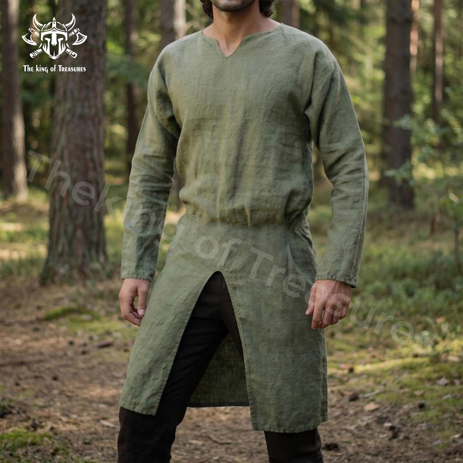 Renfaire Tunic, Viking Cosplay Celtic Tunic Dress, Linen Medieval Tunic ...