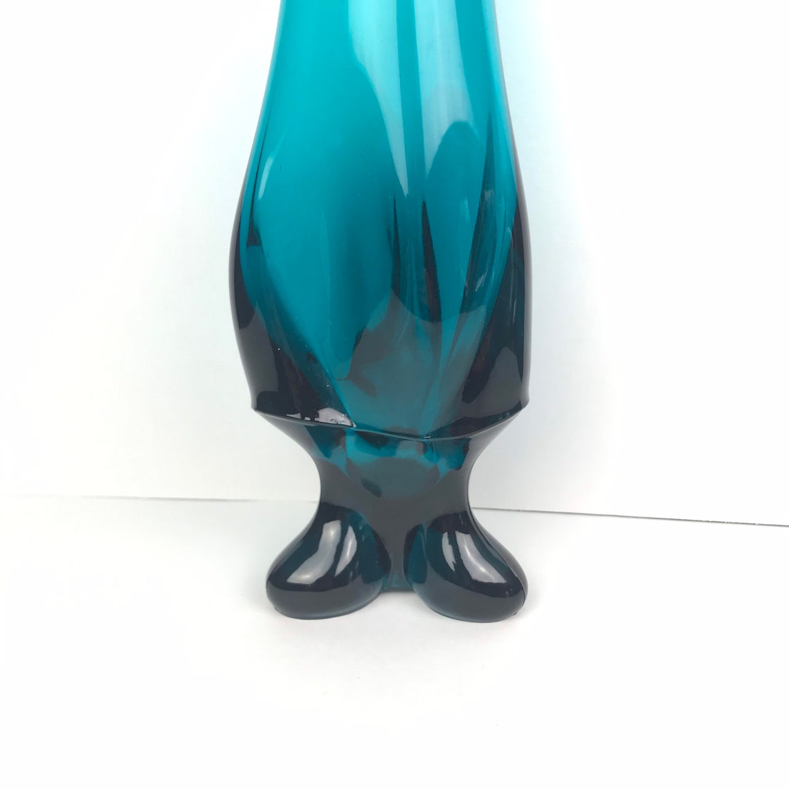 Viking Epic Bluenique 3 Toed Tall Swung Glass Vase 19 Etsy