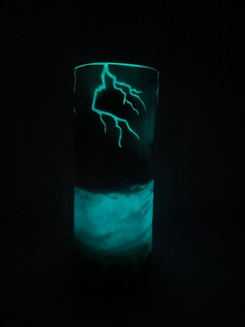 Glow in the Dark Lightning Tumbler Etsy