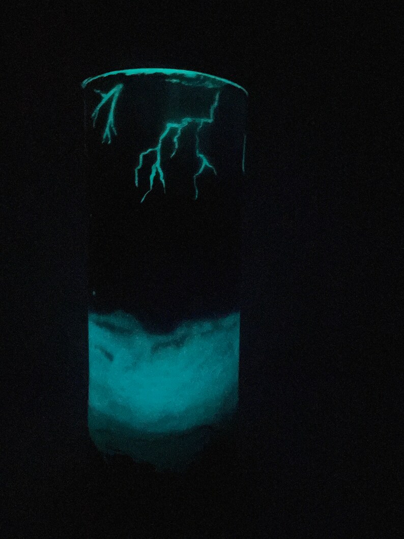 Glow in the Dark Lightning Tumbler Etsy
