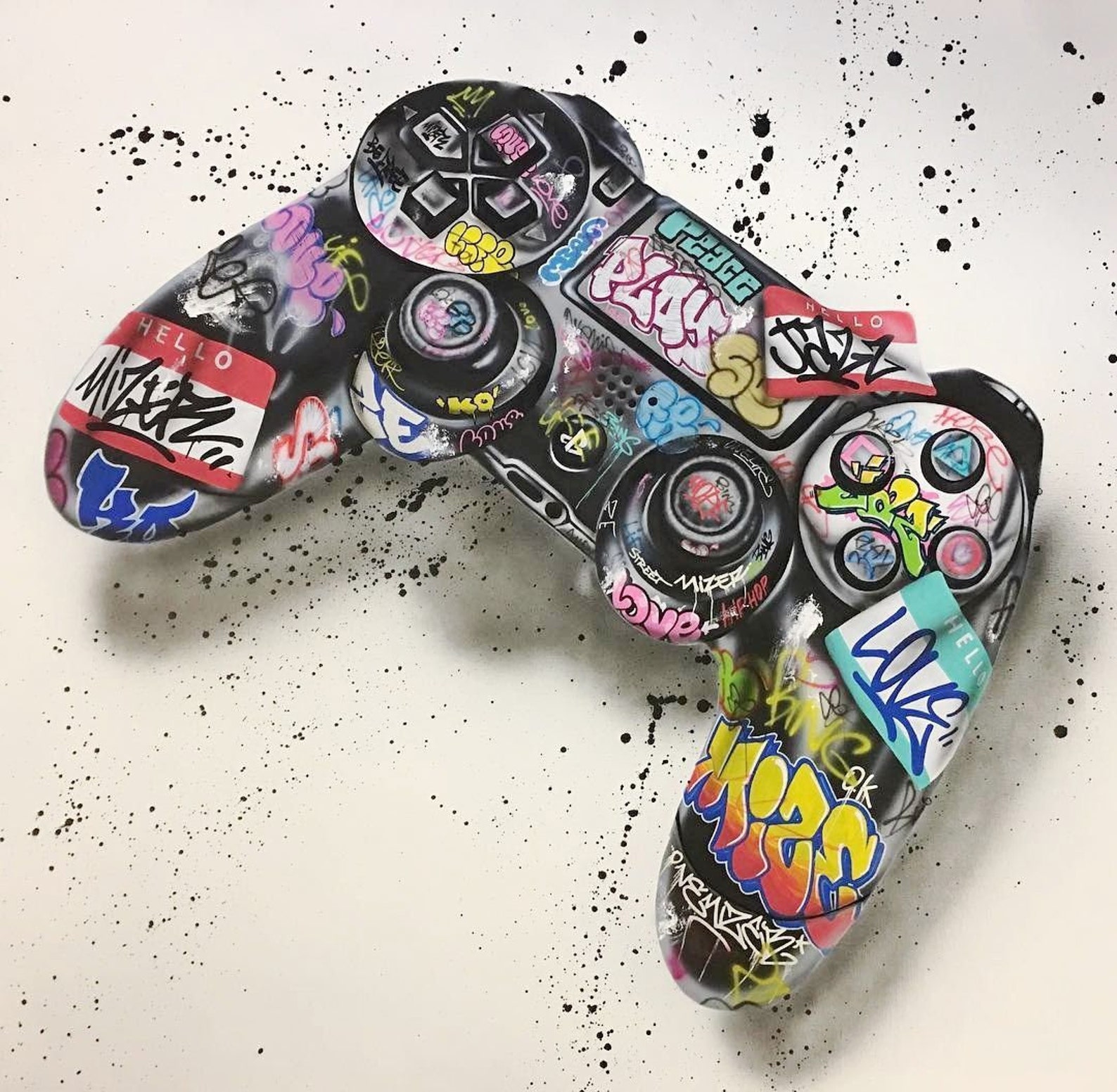 Graffiti Gamepad Poster Gamepad Druck Street Art Video Game Etsy