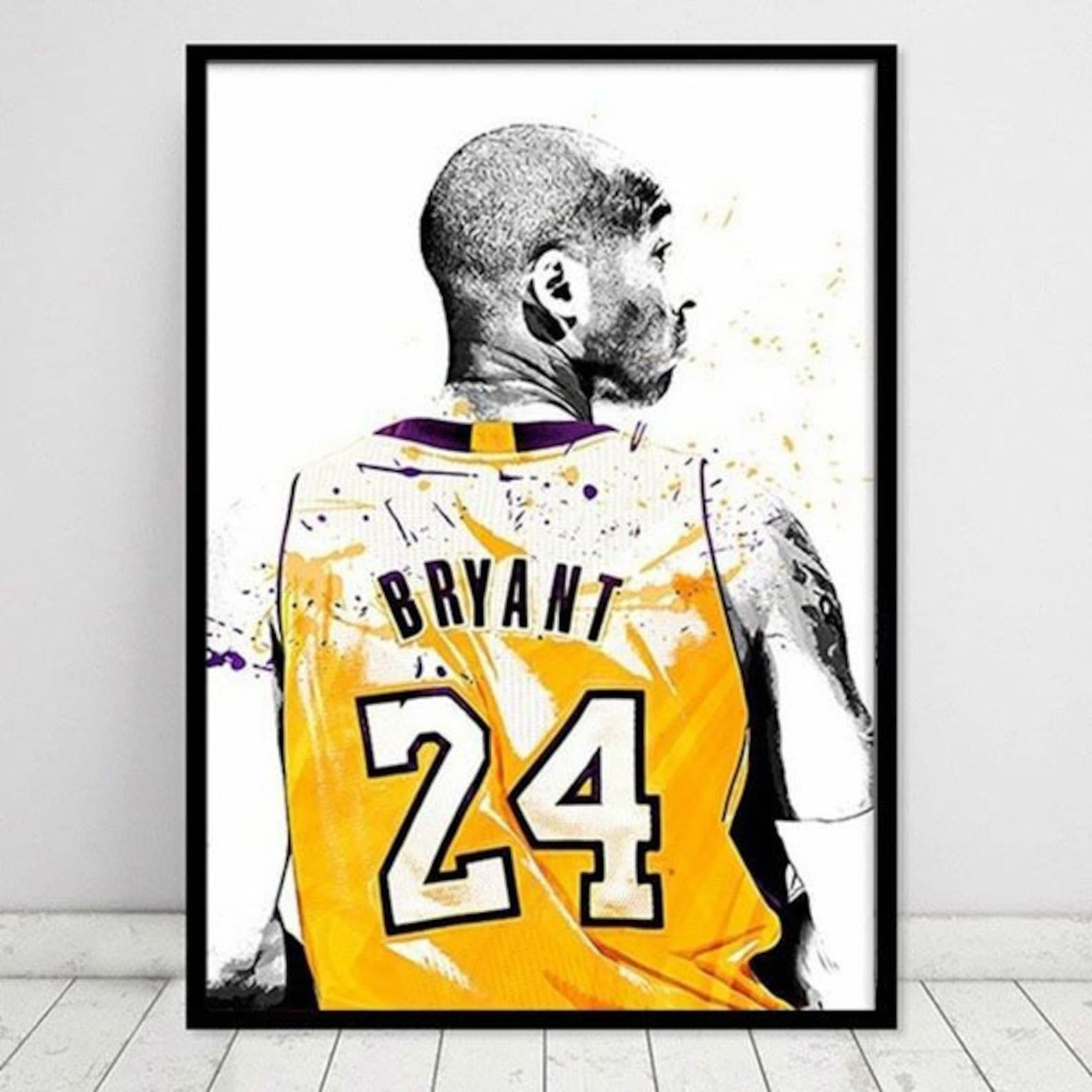 24 Bryant Poster Kobe Poster Kobe Bryant Print Black Mamba Etsy