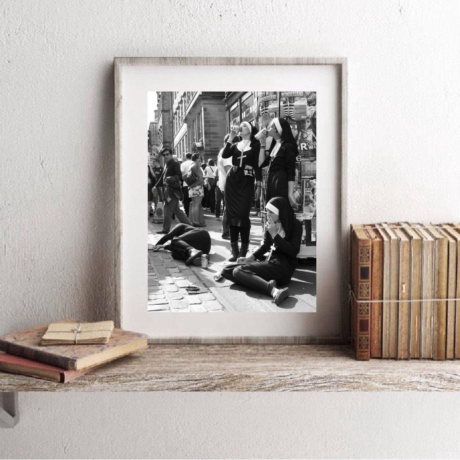 Drinking Nuns Poster Nuns Drinking Vintage Photo Poster Etsy