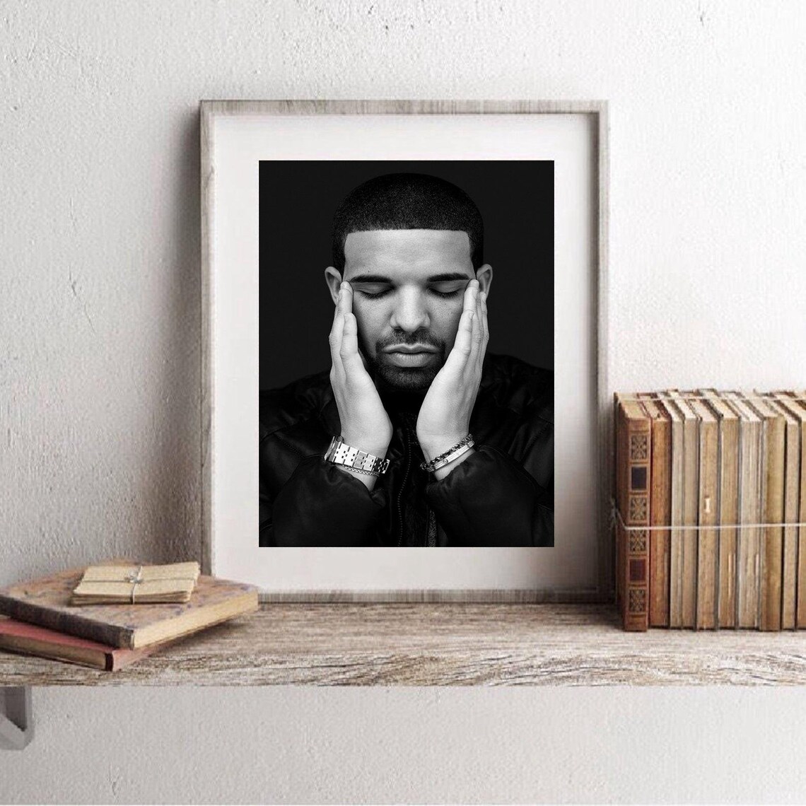 Drake Poster Drake Print Rapper Drake Portrait Wall Art Hip Etsy