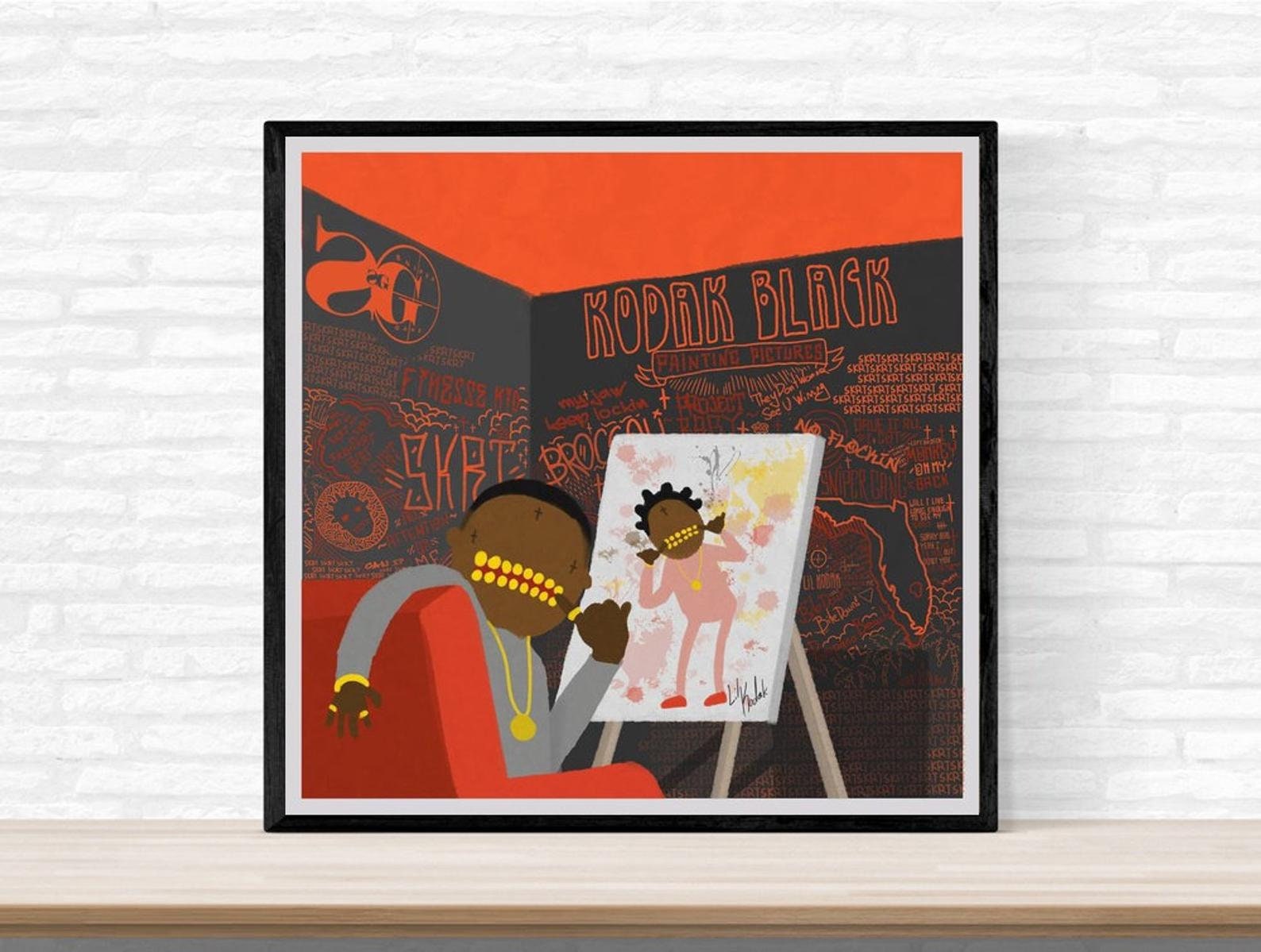 Kodak Black Painting Pictures Poster 2017 Album Hip Hop Cover Etsy