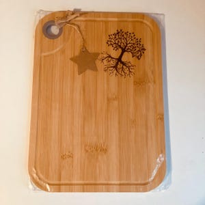 Pyrography Tree of Life Cutting Board - Hand Burnt Wood Charcuterie Platter - Gift Wrapped