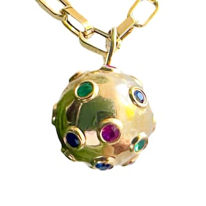 14K Yellow Gold Sputnik Charm Pendant