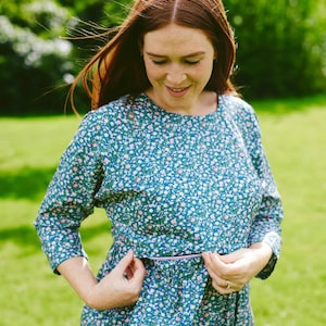 knee length dresses for ladies Latched Mama Classic Cotton Nursing Dress
