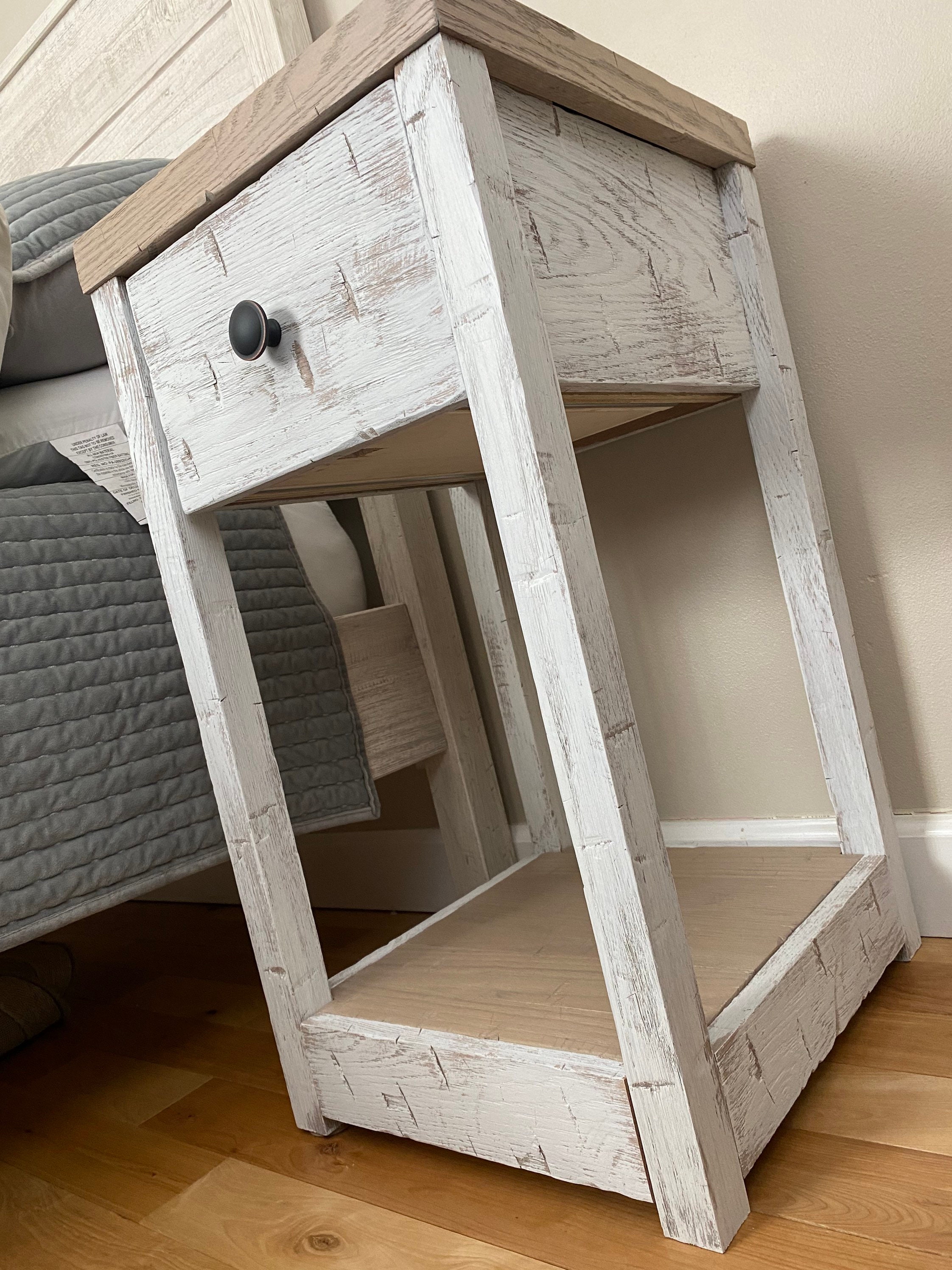 Rustic Concealment Nightstand Table/ Rustic Concealment End Etsy