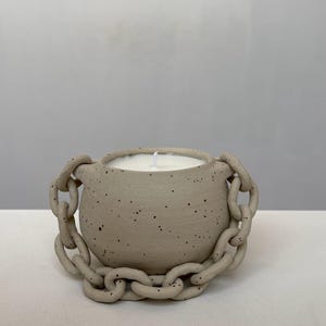 Handmade ceramic candle - Soy candle in reusable candle holder - handmade