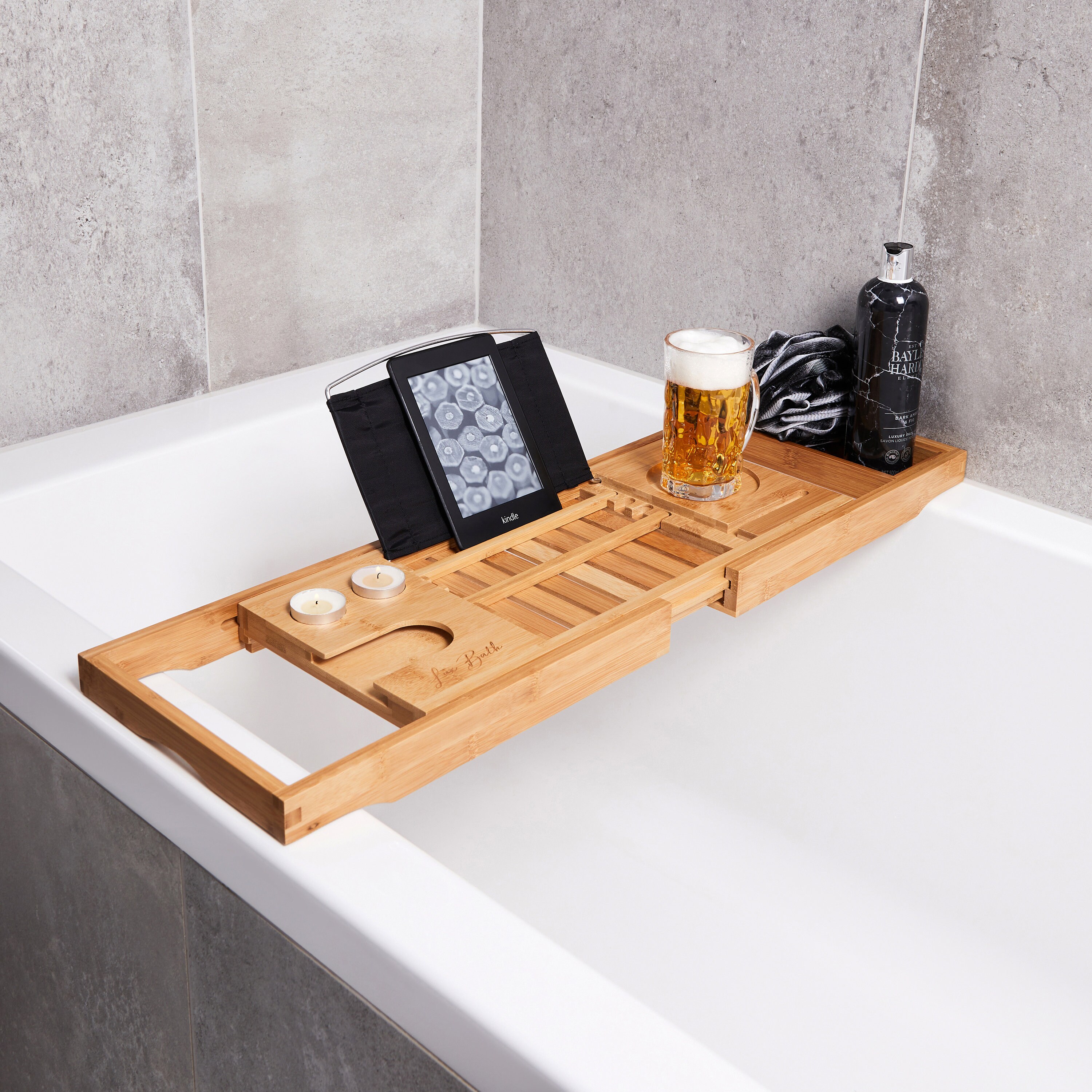 Lux Bath Bamboo Extendable Bath Tray. Home Spa Experience Etsy UK