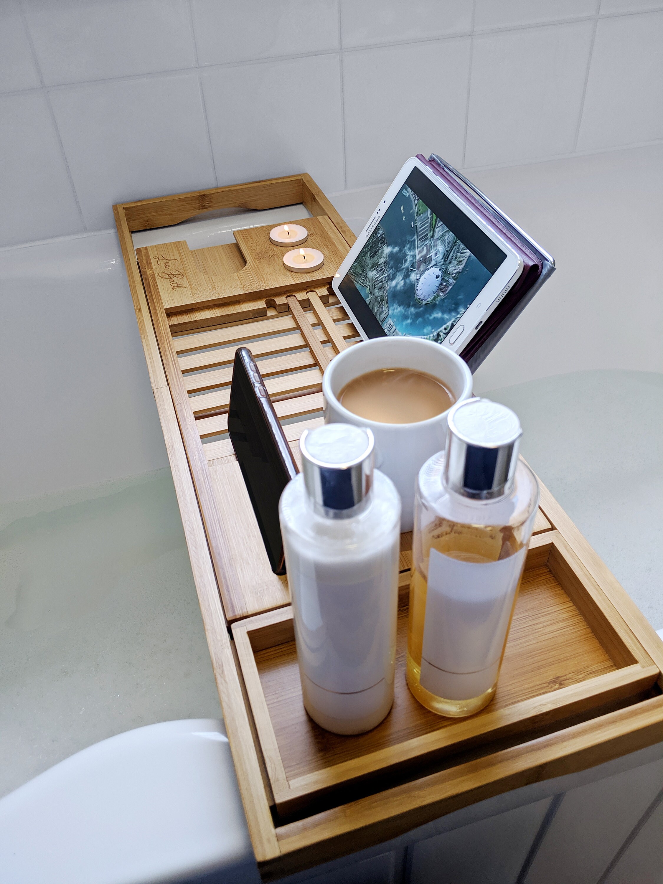 Lux Bath 100 Bamboo Extendable Bath Tray. Home Spa Experience Etsy