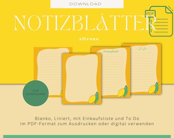 Digitale Notizblätter | Zitrone